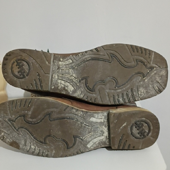 HH Double H Brown Leather Cowboy Boots Western Boots Size 14D - Picture 12 of 15